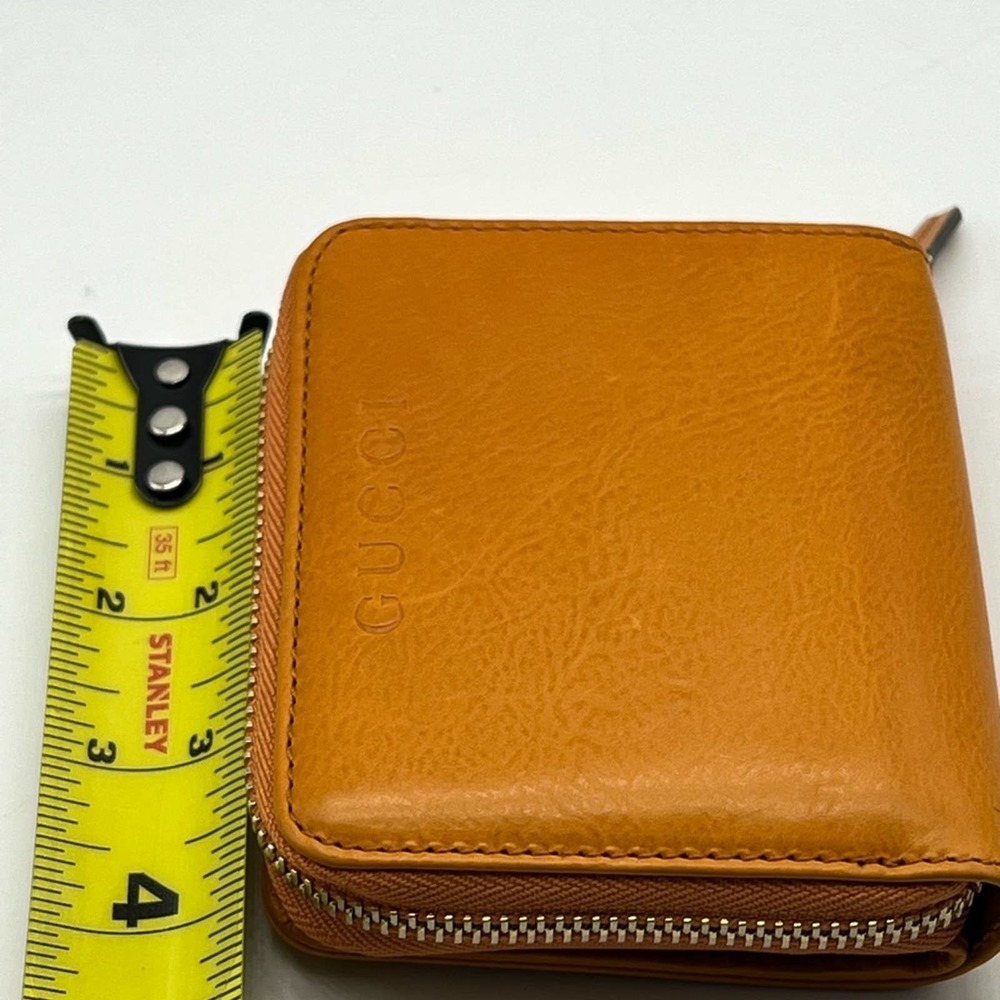 GUCCI washed soft calf Mari gold leather zip wallet 7618 - Picture 6 of 16